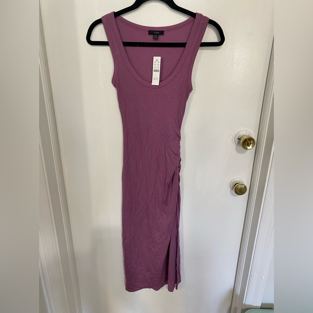 JCREW- Sleeveless Mauve Ruched Tank Dress!